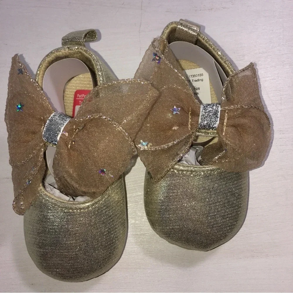 Pat Pat Baby Shoes Gold New with Tags Size 3.5 NWT